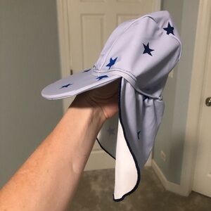 4/$20 Bonverano Neck Covering Baby Swim Hat Blue Stars Sz S